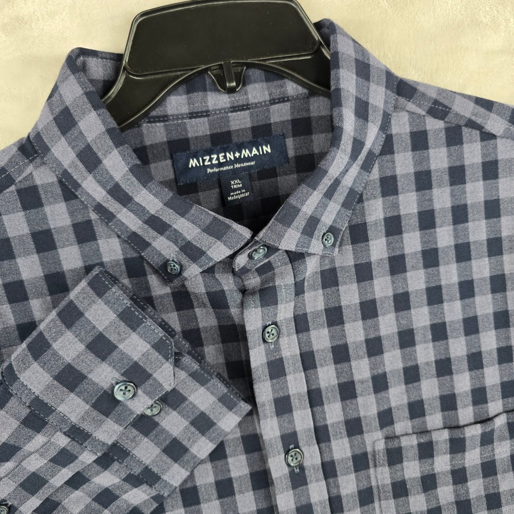 Mizzen+Main Performance Menswear Button Down Checkered Shirt flannel XXL
